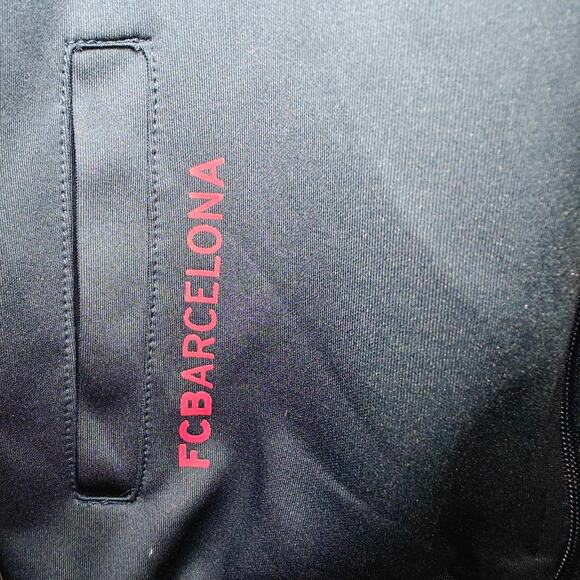 FCB Barcelona Youth size 14 Soccer Blue Full Zip Jacket Pockets Track Sweater - Picture 3 of 8